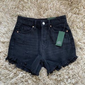 Wild Fable 00/24 Black High Rise Denim Shorts NWT